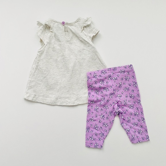 2 Piece Bunny Ruffle Shirt and Leggings Set - Picture 3 of 5